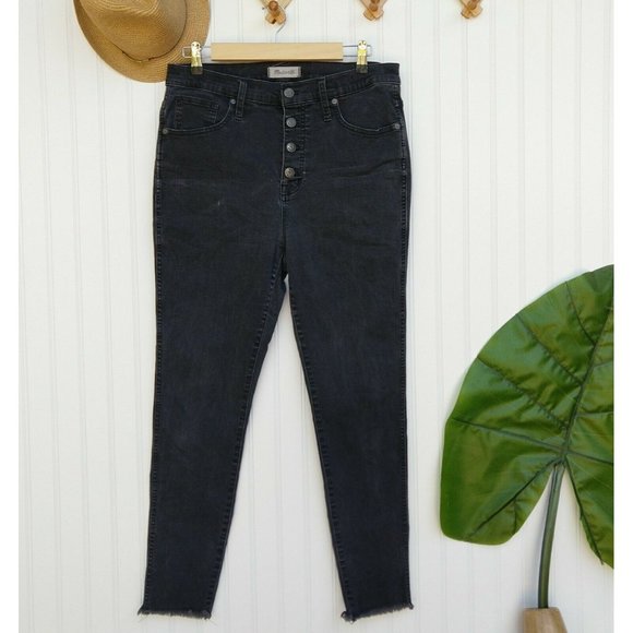 Madewell Denim - Madewell 10" High Rise Skinny Jeans Size 31 Button Fly Raw Hem Ankle Length